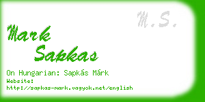 mark sapkas business card